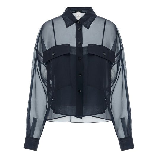 Max Mara Blue Cotton Blouse