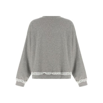 Ganni Gray Organic Cotton Sweatshirt
