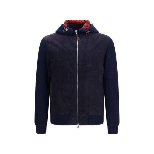 Brunello Cucinelli Blue Wool Oves Aries Full-Length Jacket