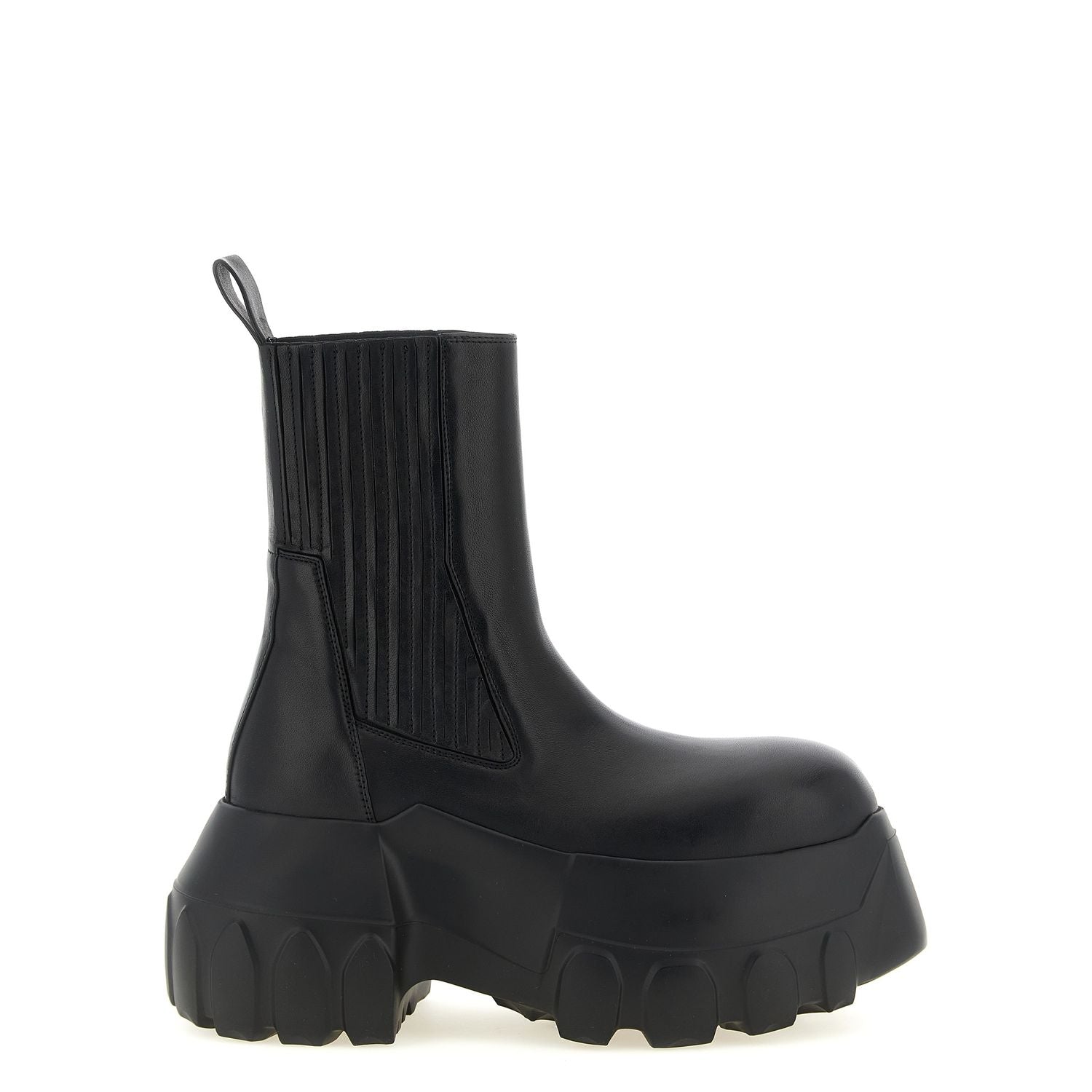 Rick Owens Black Ramie Ankle Boots