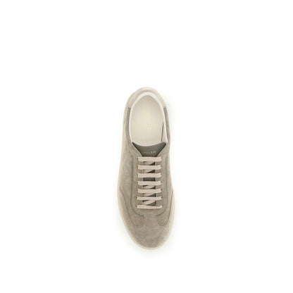 Brunello Cucinelli Beige Calf Leather Bos Taurus Sneakers