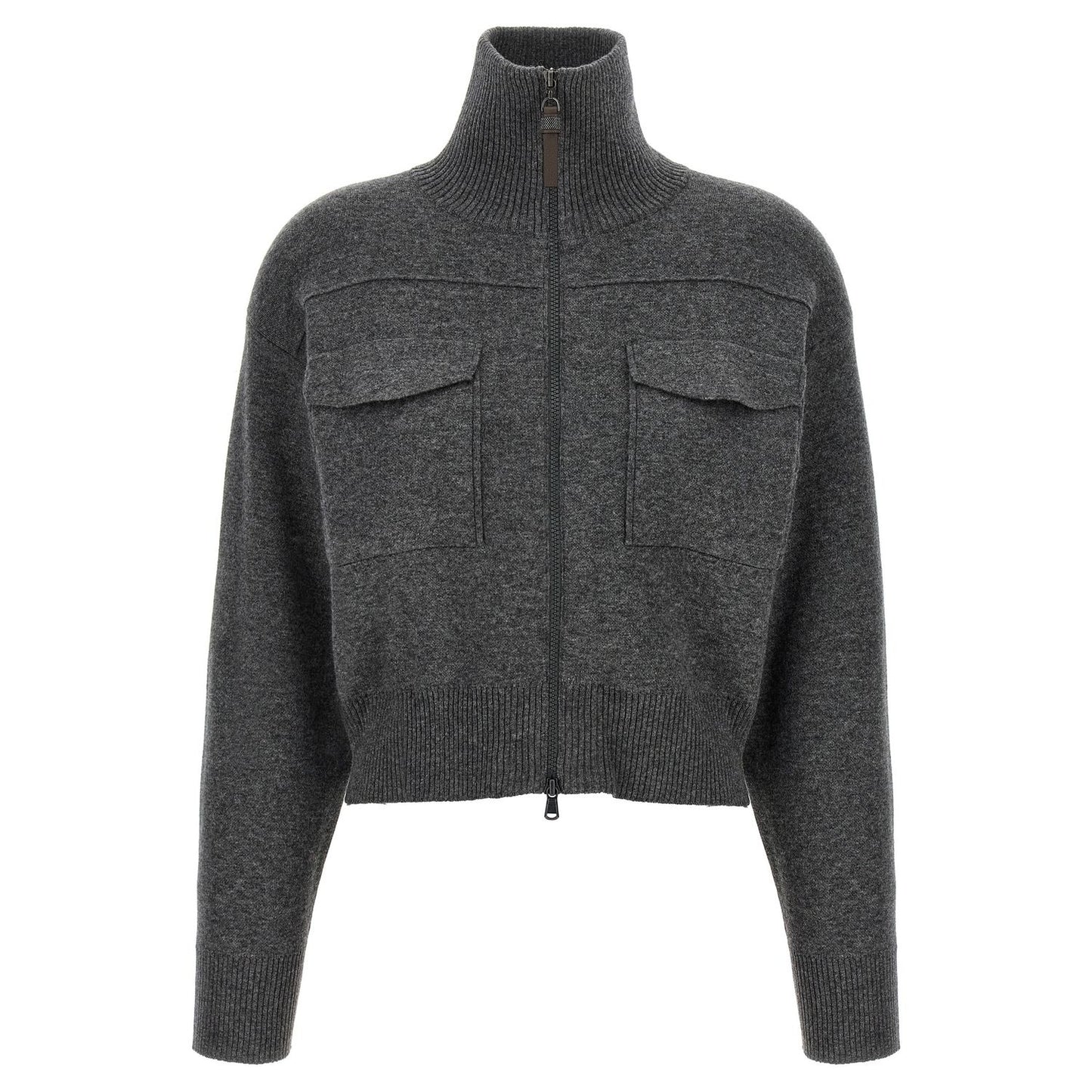 Brunello Cucinelli Gray Cashmere Cardigan