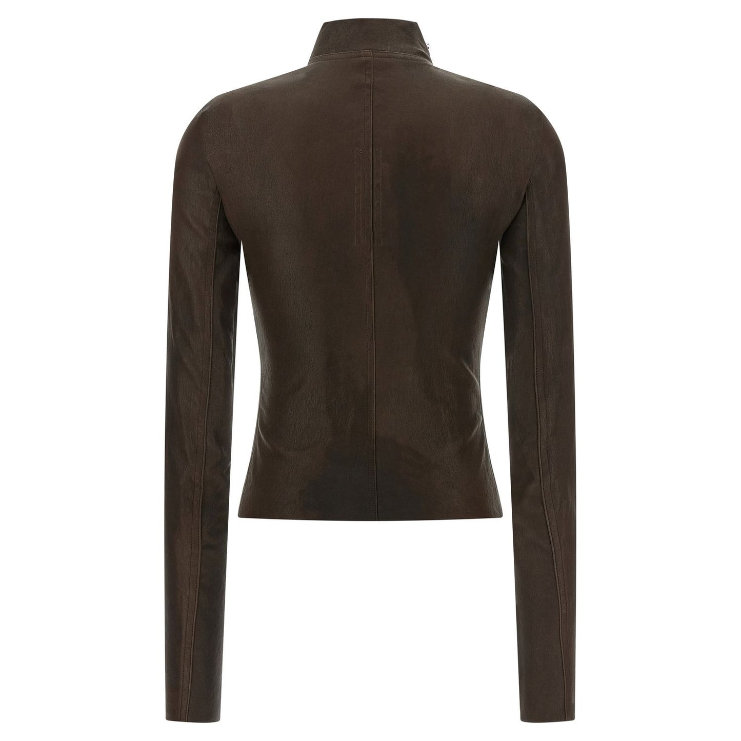 Rick Owens Brown Lamb Leather Leather Jacket
