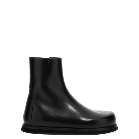 Marsell Black Calfskin Ankle Boots