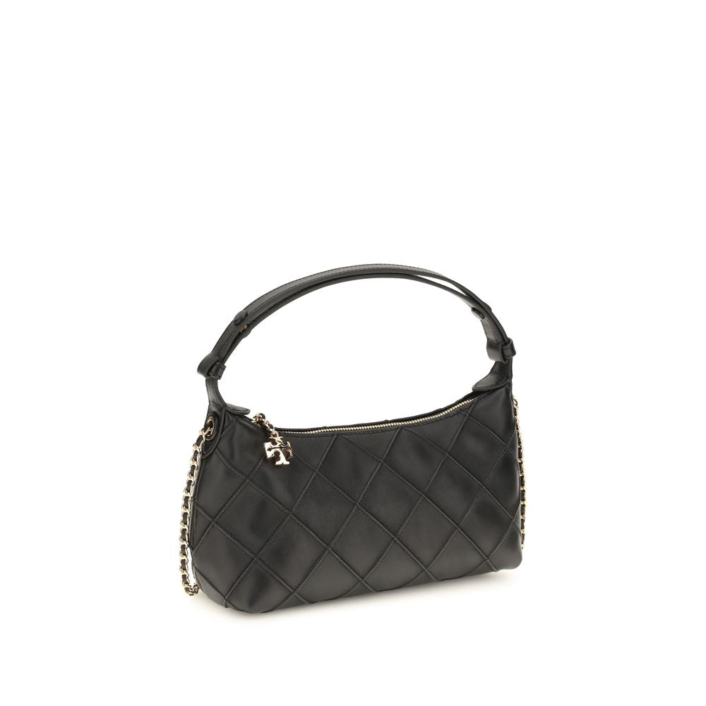 Tory Burch Black Lamb Ovis Aries Clutch Bag