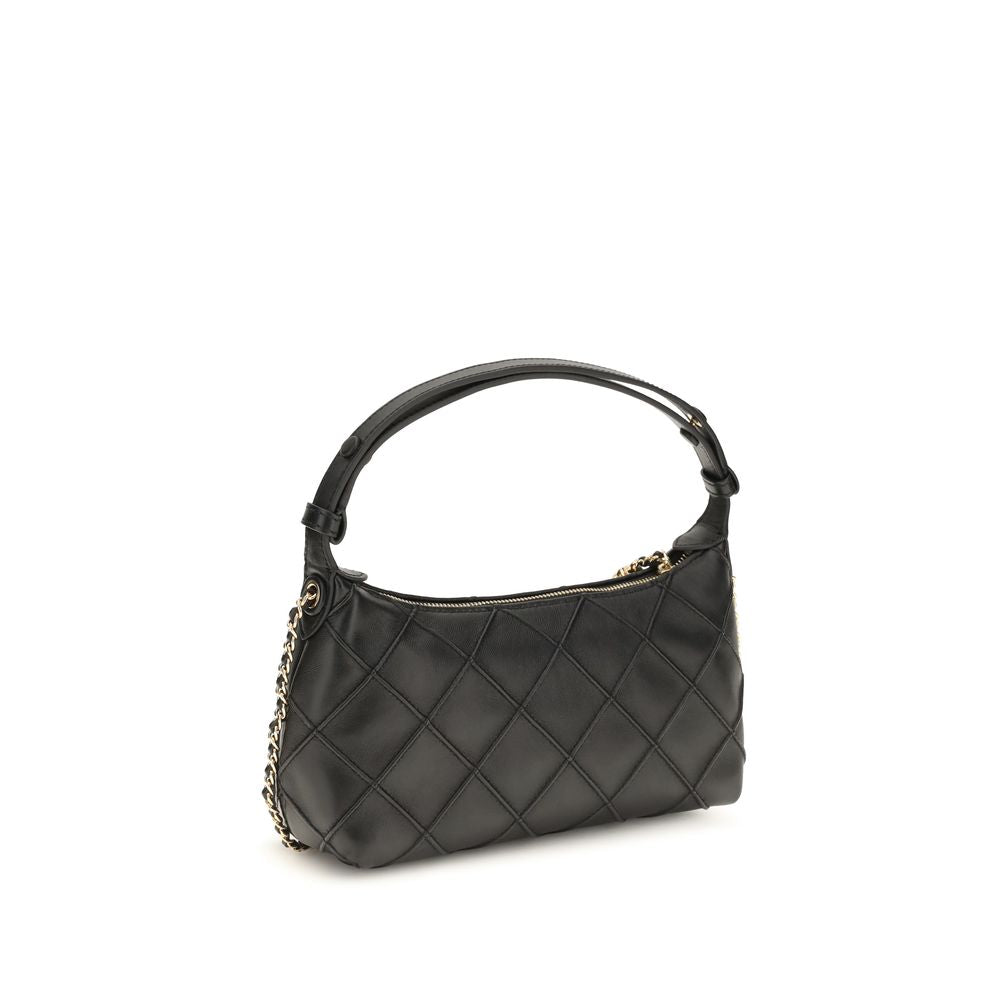 Tory Burch Black Lamb Ovis Aries Clutch Bag
