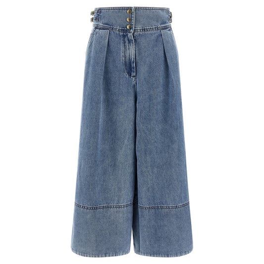 Zimmermann Blue Cotton Cropped Jeans