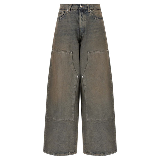 Haikure Blue Cotton Relaxed Fit Jeans