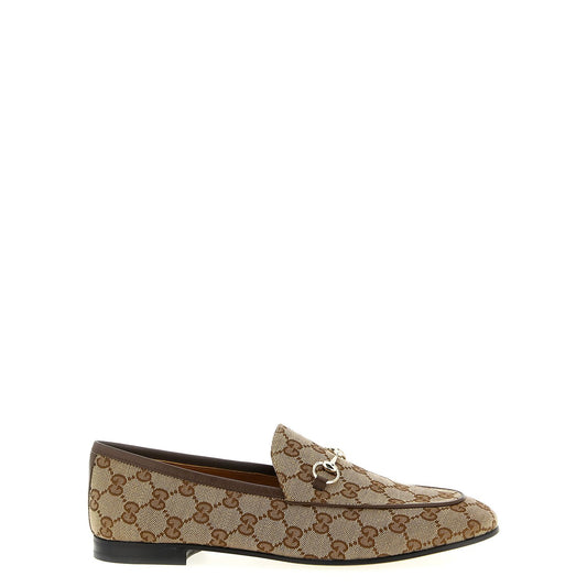Gucci Beige Polyester Slip-On Loafers