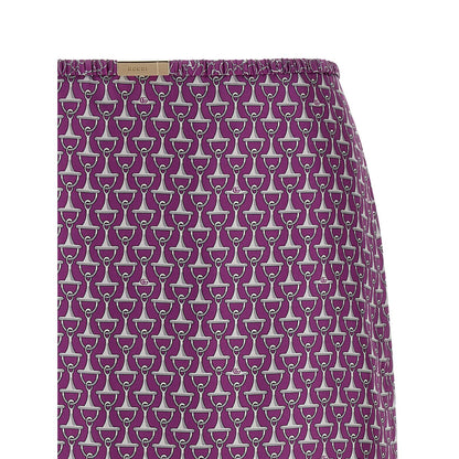 Gucci Purple Silk Midi Skirt