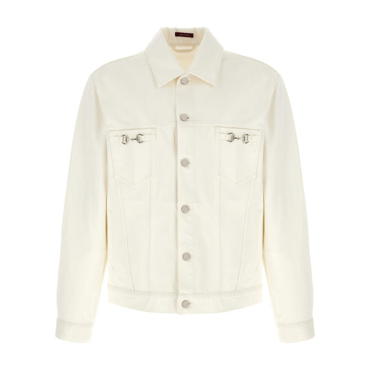 Gucci White Cotton Denim Jacket