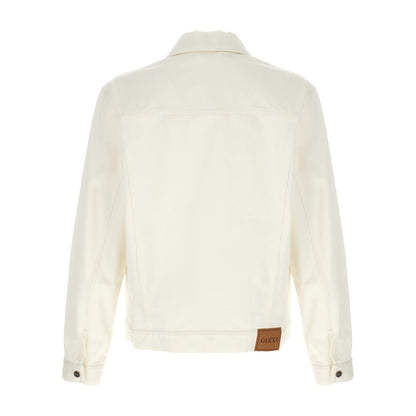 Gucci White Cotton Denim Jacket