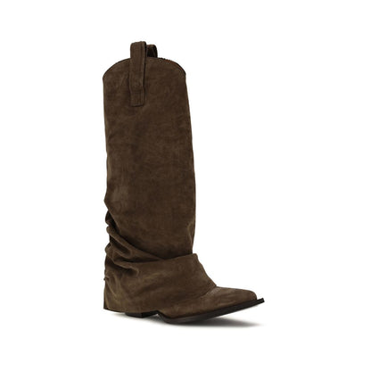 R13 Brown Goatskin Ankle Boots