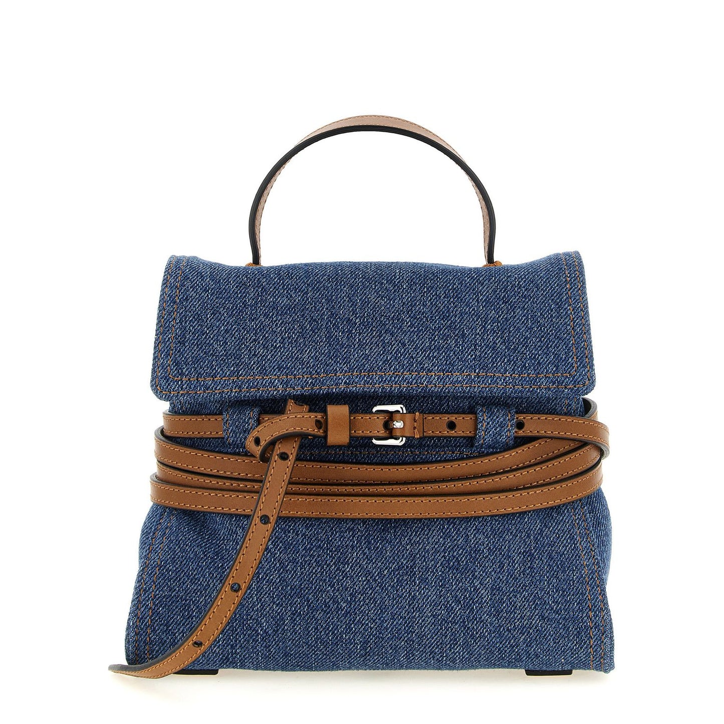 Moschino Blue Cotton Handbag