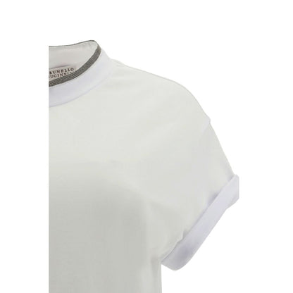 Brunello Cucinelli White Elastane T-Shirt
