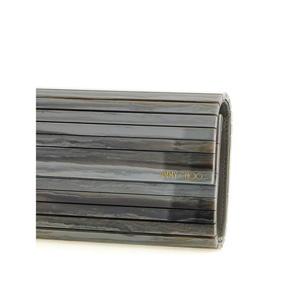 Jimmy Choo Gray Polyester Clutch Bag