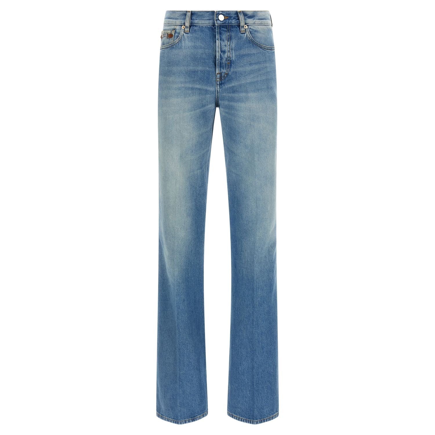 Gucci Blue Cotton Flared Jeans