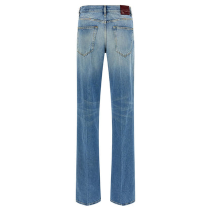 Gucci Blue Cotton Flared Jeans