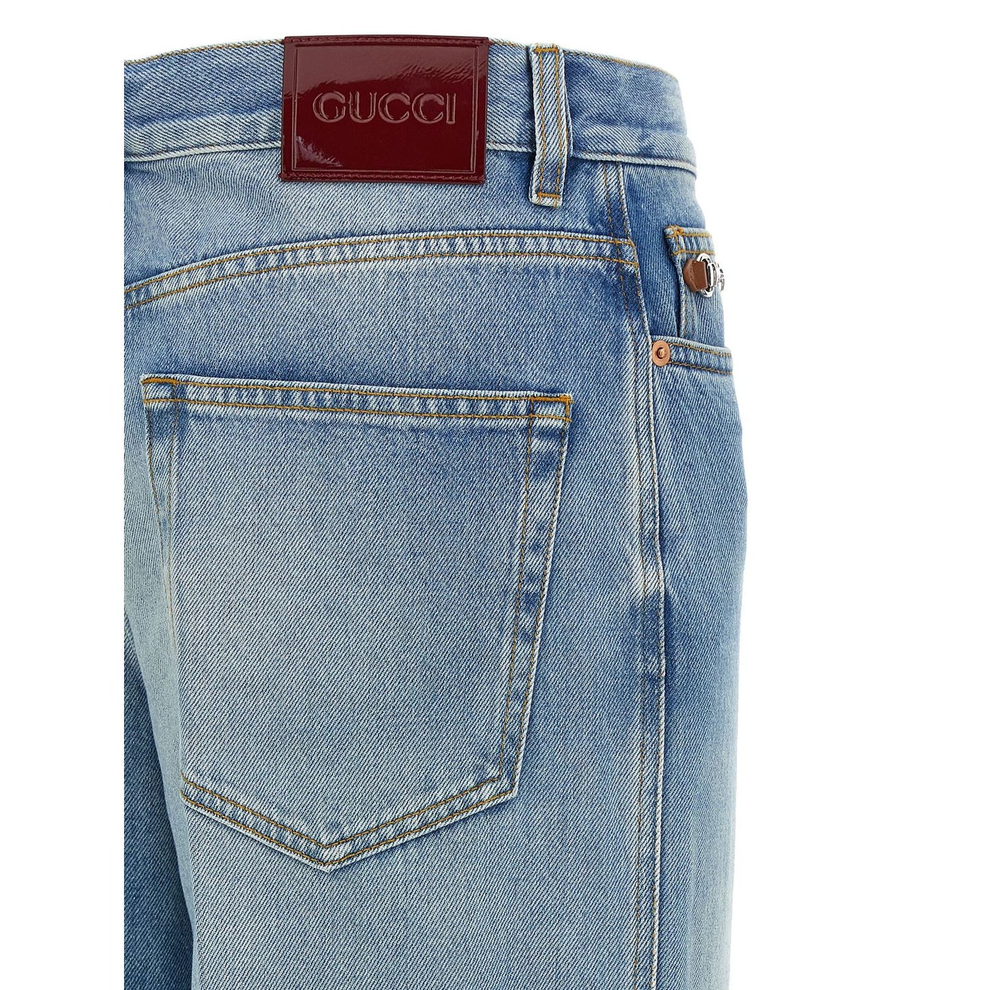 Gucci Blue Cotton Flared Jeans
