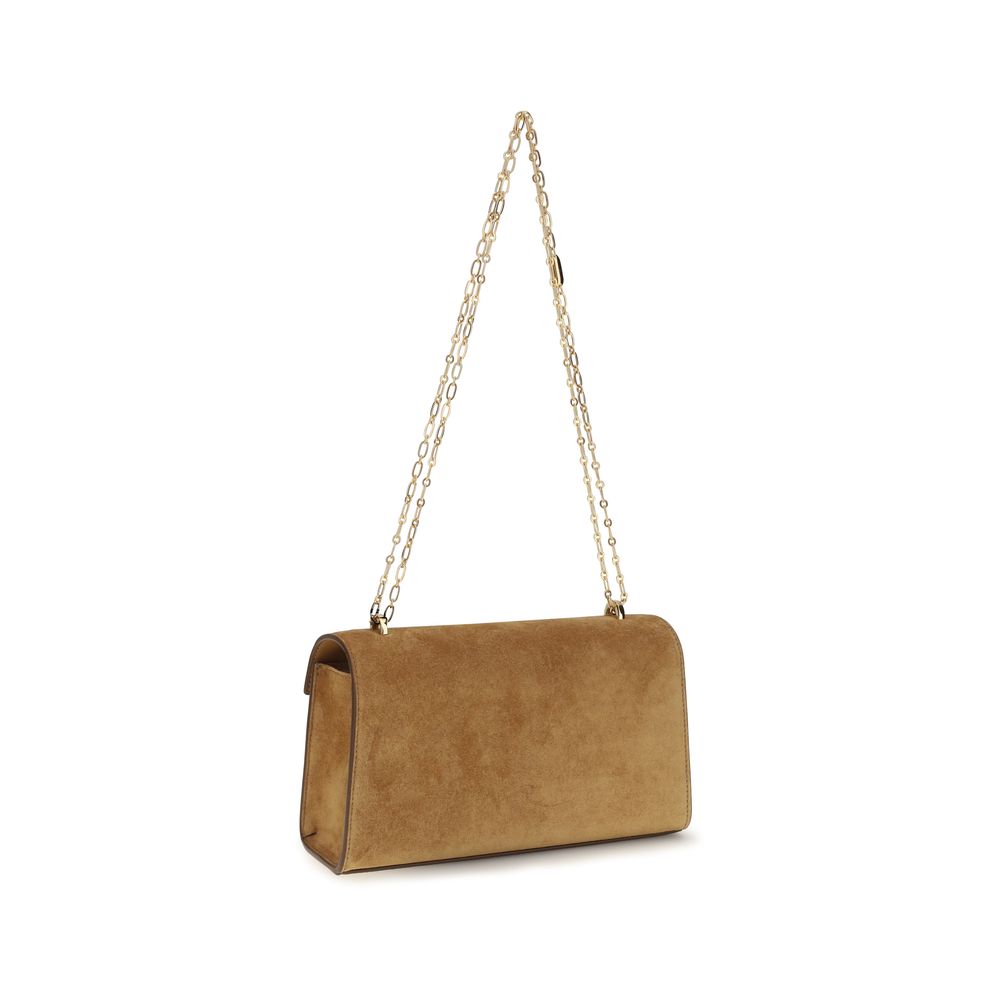 Savette Beige Calf Leather Bos Taurus Shoulder Bag