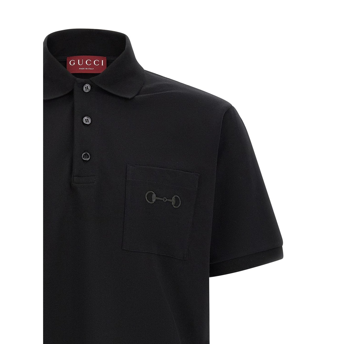 Gucci Black Cotton Polo Shirt