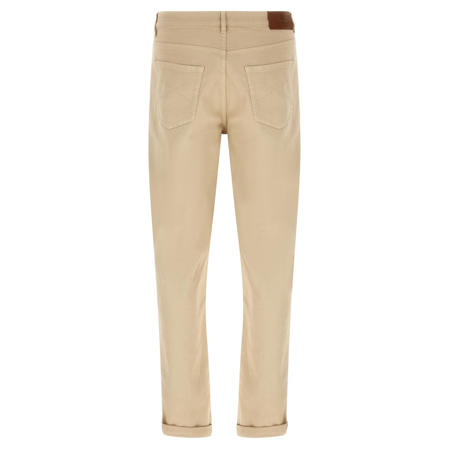 Brunello Cucinelli Beige Cotton Tapered Jeans