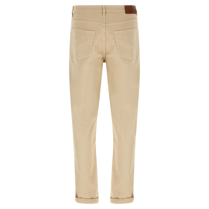 Brunello Cucinelli Beige Cotton Tapered Jeans