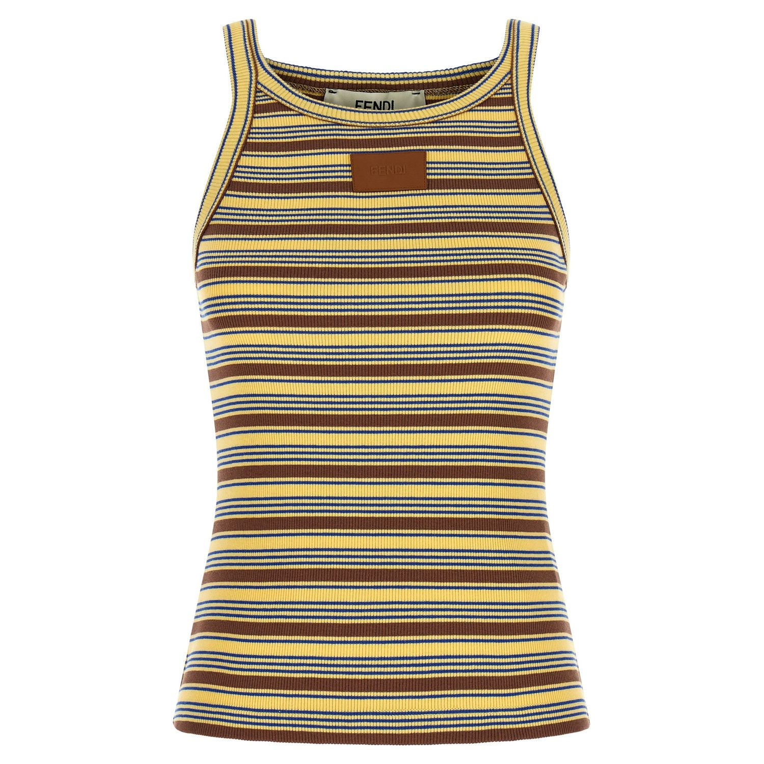 Fendi Multicolor Cotton Sleeveles T-Shirt