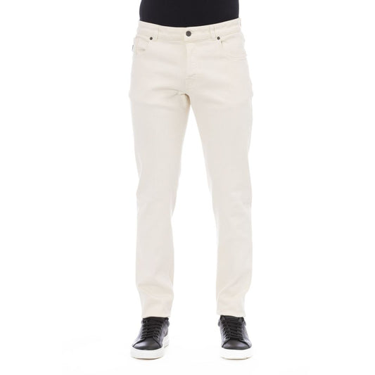 Peserico Bianco Cotton Men Pant