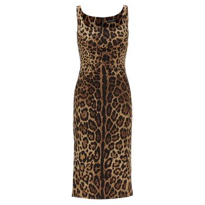Dolce & Gabbana Brown Silk Midi Dress