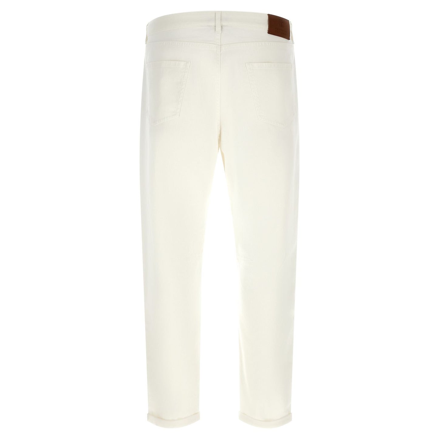 Brunello Cucinelli White Cotton Cropped Jeans