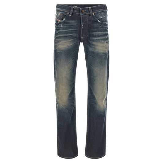 Diesel Blue Cotton Straight-Leg Jeans