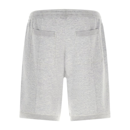 Brunello Cucinelli Gray Silk Bermuda Shorts