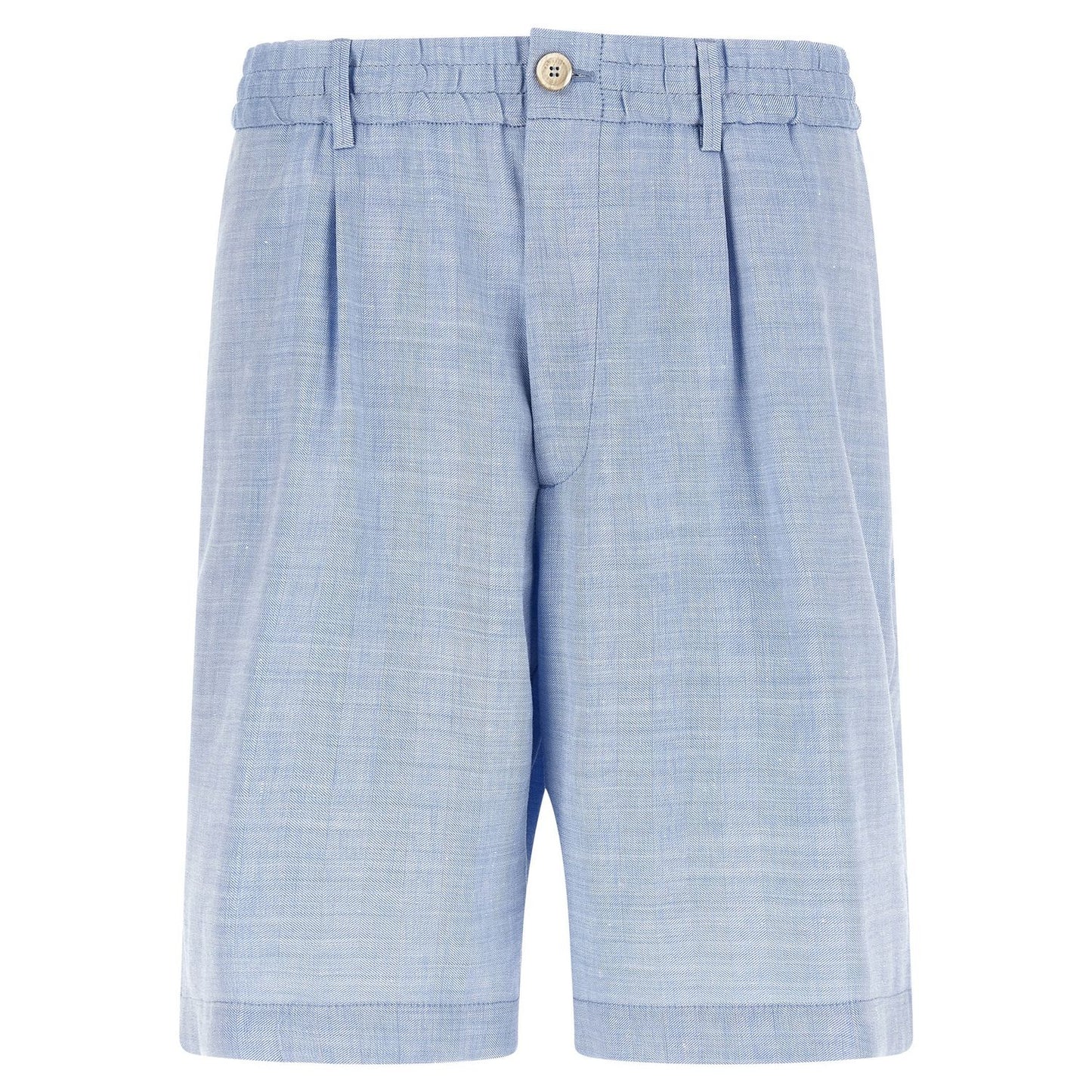 Brunello Cucinelli Blue Linen Bermuda Shorts