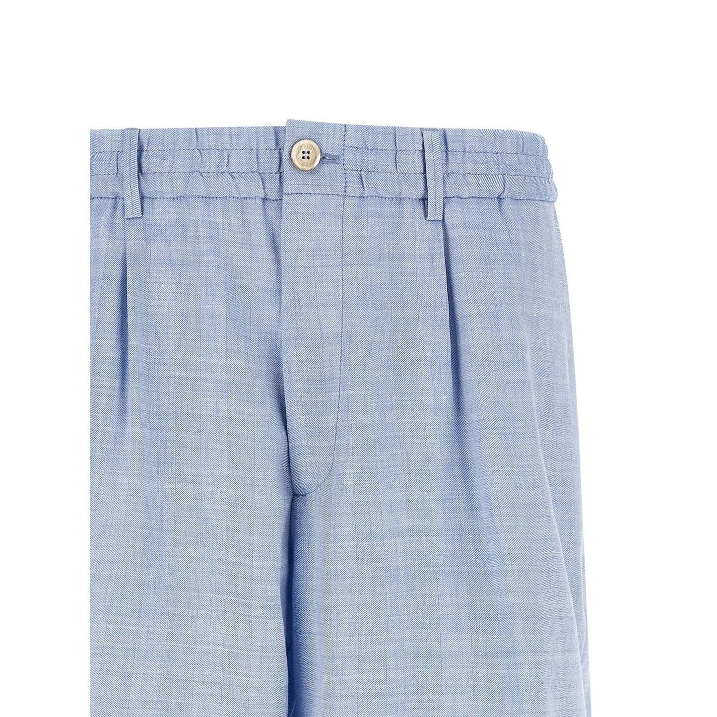 Brunello Cucinelli Blue Linen Bermuda Shorts