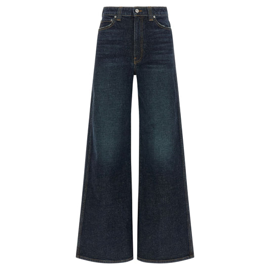 Khaite Blue Cotton Flared Jeans