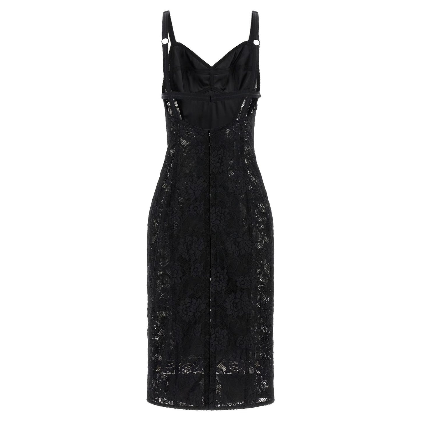 Dolce & Gabbana Black Polyamide Midi Dress