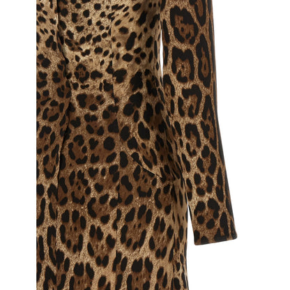 Dolce & Gabbana Brown Viscose Midi Dress