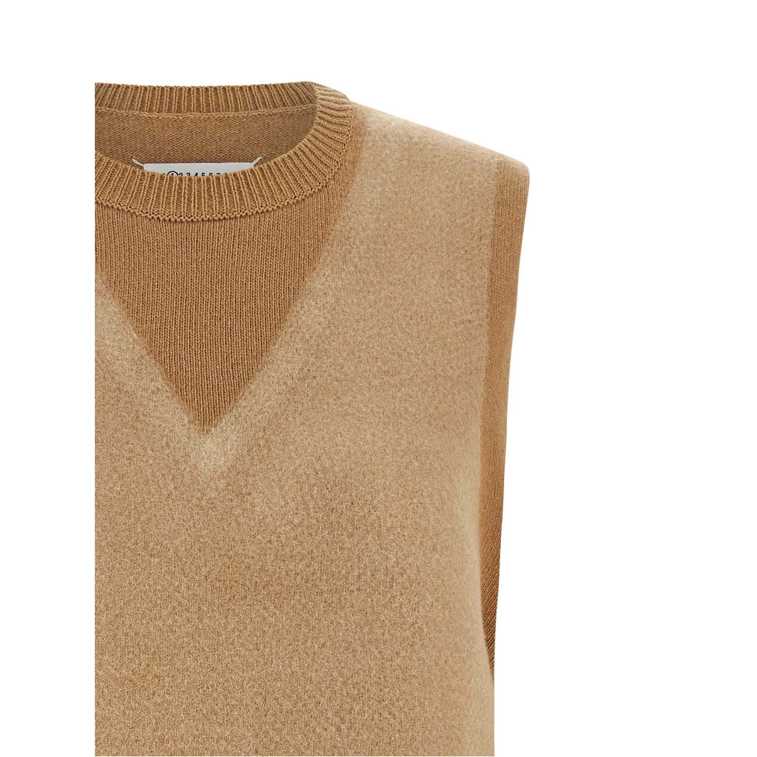 Maison Margiela Beige Virgin Wool Sleeveless Jacket