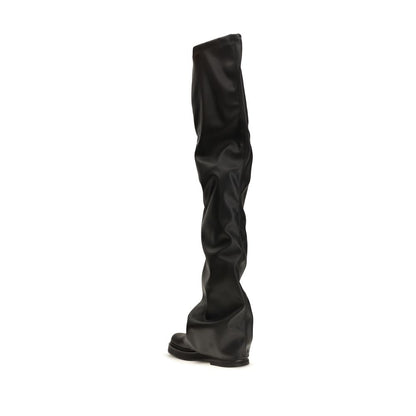 The Attico Black Polyurethane Over The Knee