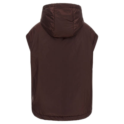 Max Mara Bordeaux Polyester Sleeveless Jacket