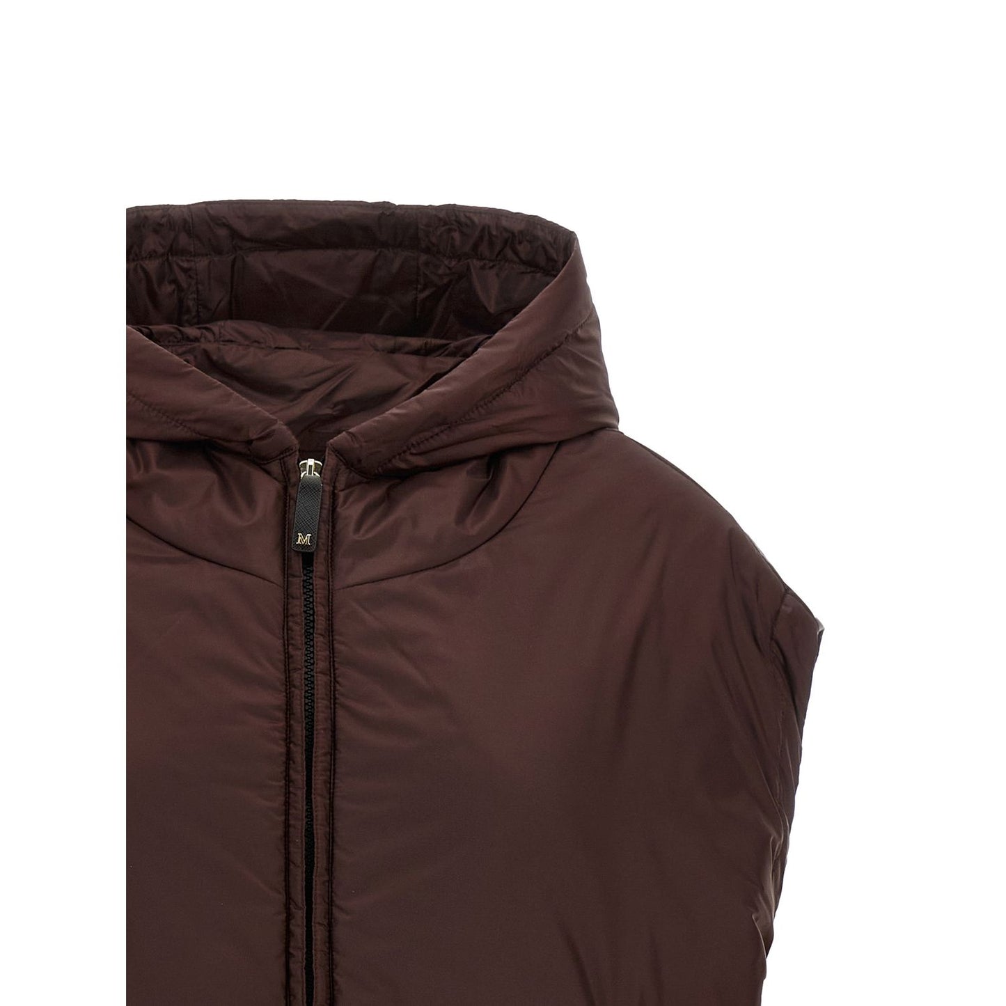 Max Mara Bordeaux Polyester Sleeveless Jacket