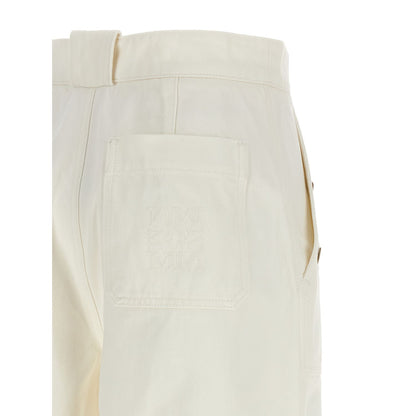 Max Mara White Cotton Flared Pants