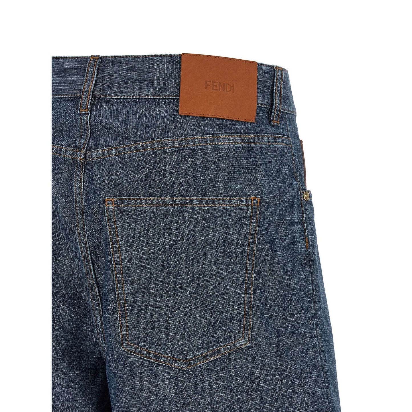 Fendi Blue Cotton Bermuda Shorts