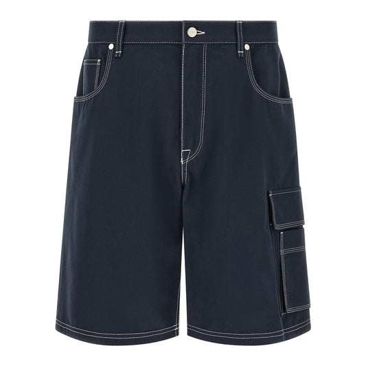 Fendi Blue Cotton Bermuda Shorts