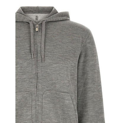 Brunello Cucinelli Gray Cashmere Sweatshirt