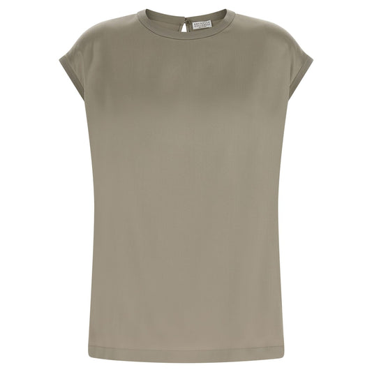 Brunello Cucinelli Bicolor Silk Blouse