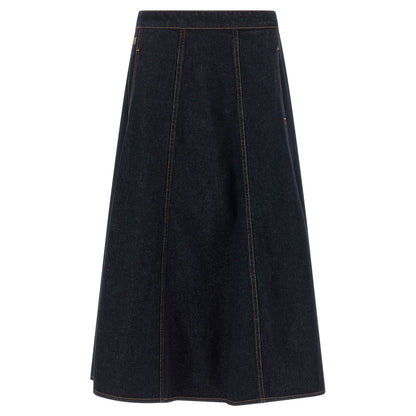 Alberta Ferretti Blue Cotton Mini Skirt