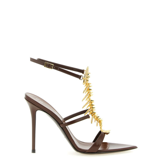 Giuseppe Zanotti Brown Lamb Leather Stiletto Heel Sandals