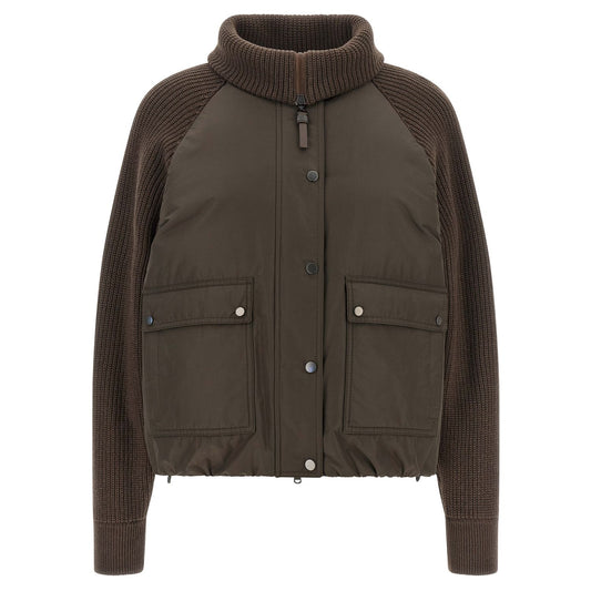 Brunello Cucinelli Brown Cotton Full-Length Jacket